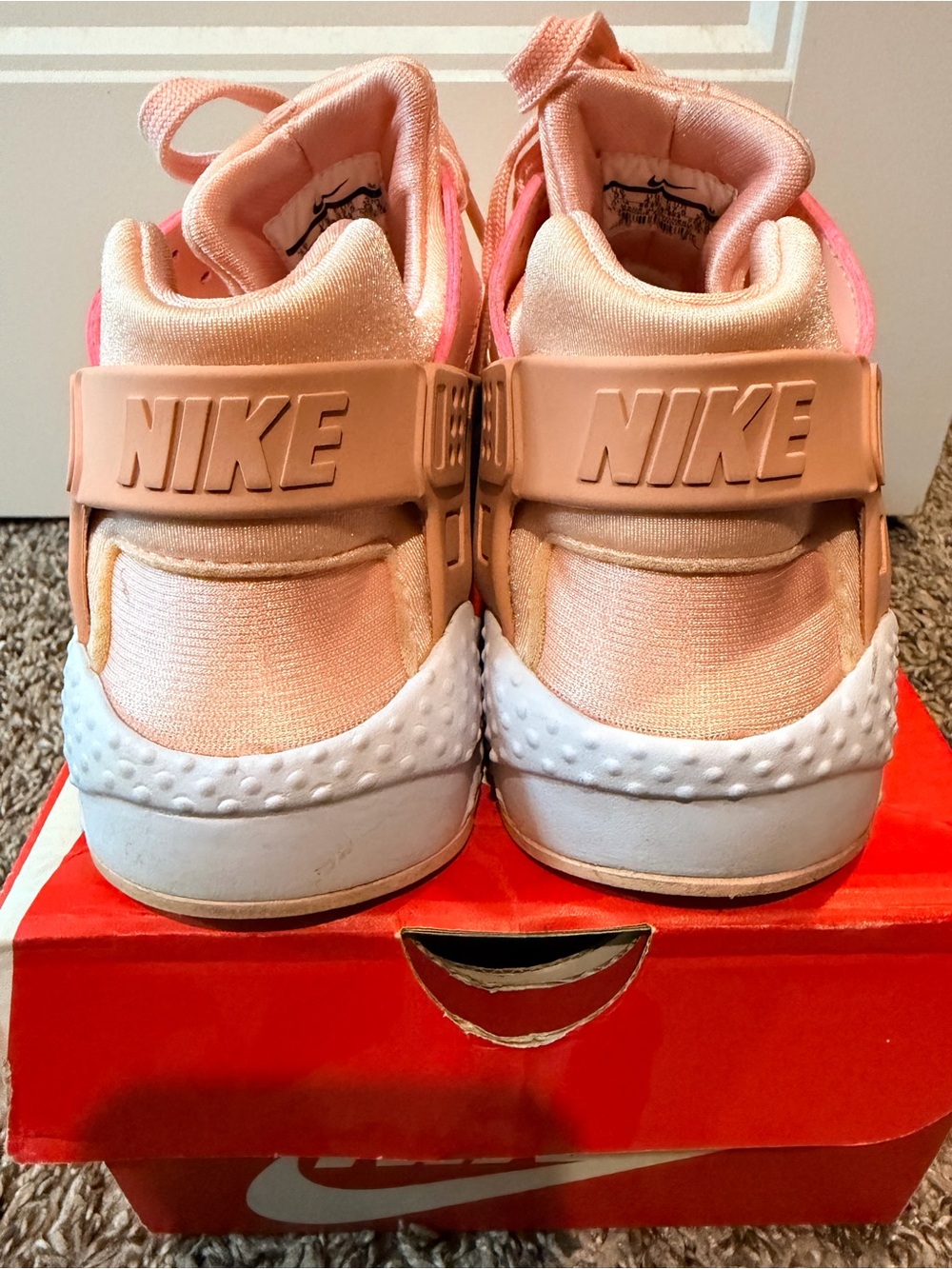 Nike Peach Pink Huarache Run Sneakers